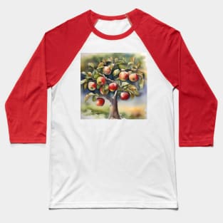 Apple Tree Day - January 6 - Watercolor & Pen Baseball T-Shirt